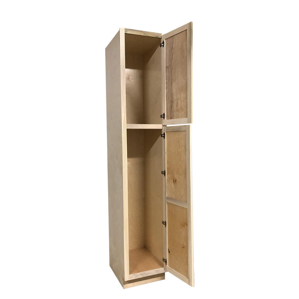 Kitchen Utility Pantry Cabinet | Unfinished Poplar | Shaker Style | 7' x 24" x 24"